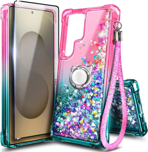 Miniatura 97 de NGB Diseñada para funda Samsung Galaxy Note 10+ (Plus), Rosa/Aguamarina Funda con Purpurina Líquida Brillante Linda para Mujeres Niñas Niños