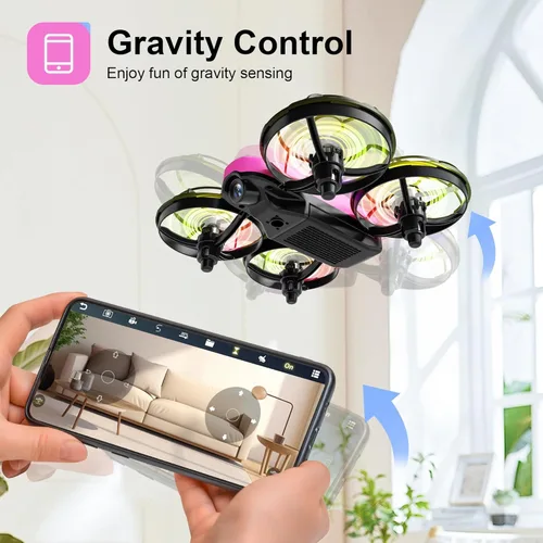 Miniatura 6 de Swifsen Mini dron para niños con cámara y posicionamiento de flujo óptico - Mini cuadricóptero RC con protección completa, 2 baterías modulares