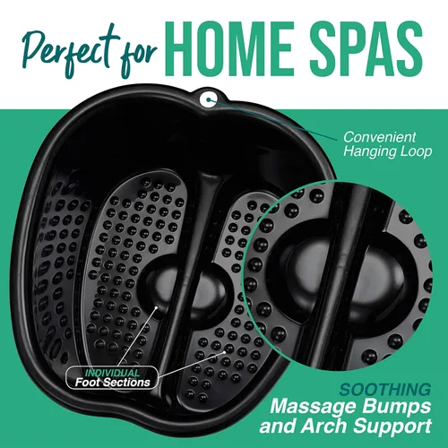 Miniatura 3 de Cuenca de baño para remojar pies – Tamaño grande para remojar pies Pedicura y masajeador bañera para tratamiento de spa en el hogar Callo, Negro