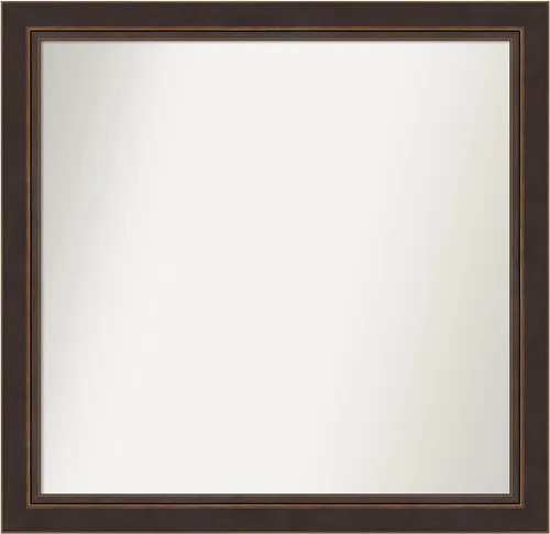 Miniatura 300 de Amanti Art Espejo de baño de bronce para sobre el fregadero, 24 x 24 pulgadas, espejo cuadrado de bronce Lara para tocador, marco de madera