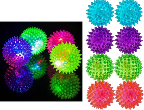 Miniatura 9 de JA-RU Pelotas de goma iluminadas (paquete de 4 con luces intermitentes) Gran juguete antiestrés para niños Pelotas sensoriales que rebotan a
