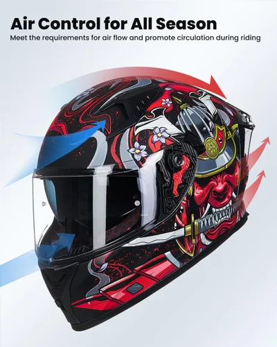 Miniatura 3 de ILM - Casco completo de motocicleta con Pinlock compatible con viseras y aletas transparentes y tintadas, casco para Street Bike y Motocross