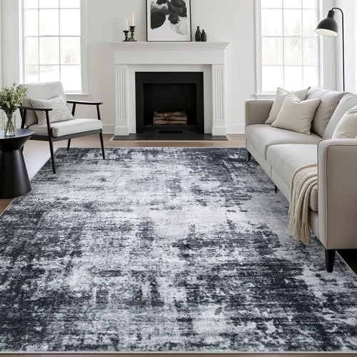 Miniatura 8 de Alfombra lavable de 2 x 3 pulgadas, alfombra de entrada: lavable, moderna, abstracta, suave, fina, antideslizante, resistente a las manchas