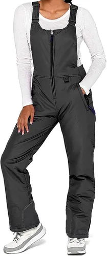 Miniatura 2 de Overol con peto de esquí de nieve para mujer, impermeable, resistente al viento, aislado, informal, holgado, pantalones de snowboard