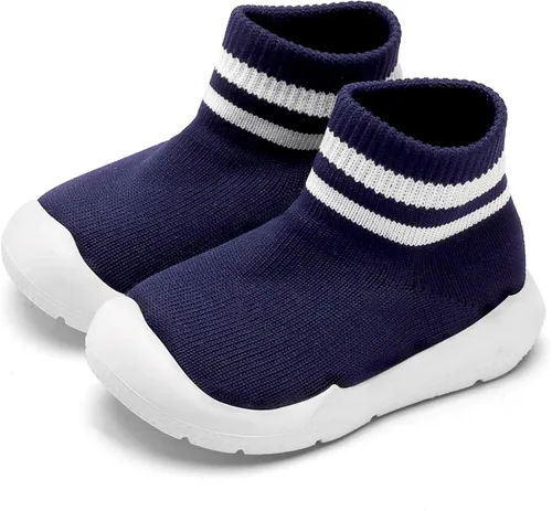 Engtoy - Zapatos tipo calcetín para bebé, zapatos para caminar para bebé, antideslizantes y transpirables con suela de goma suave, tenis de deporte