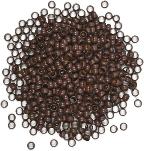 Miniatura 10 de Nano cuentas de cobre de 0.098 pulgadas para extensiones de cabello, cuentas de micro enlaces, extensiones de cabello nano anillo