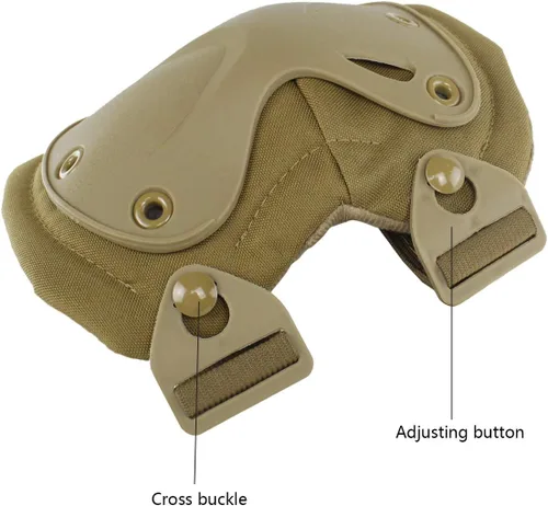 Miniatura 5 de Almohadillas Protectoras Tácticas de Combate para Rodilla y Codo para Juegos de Paintball CS al Aire Libre, Ciclismo, Seguridad, Equipo de Canela