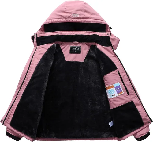 Miniatura 3 de Pooluly - Chaqueta de invierno para esquísnowboard para mujer, con capucha, impermeable, rompeviento