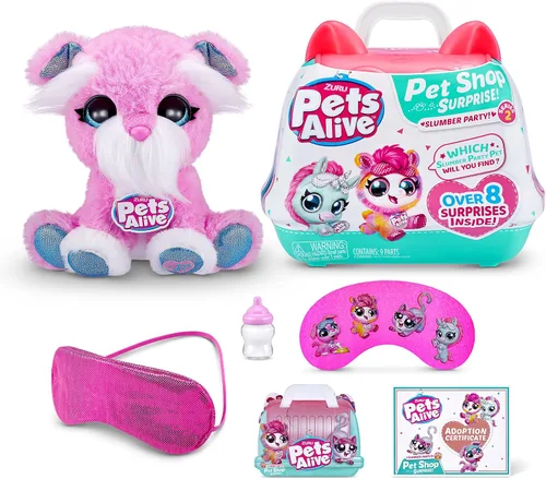 Pets Alive Pet Shop Surprise Serie 2 (cachorro) de ZURU, suave juguete de peluche interactivo electrónico, habla y repite (Speak and Repeat) para