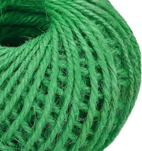 Miniatura 3 de MECCANIXITY Cuerda de yute de 164 pies de 0.079 in, cuerda de yute, cuerda de yute natural, verde para manualidades, jardinería, agrupamiento