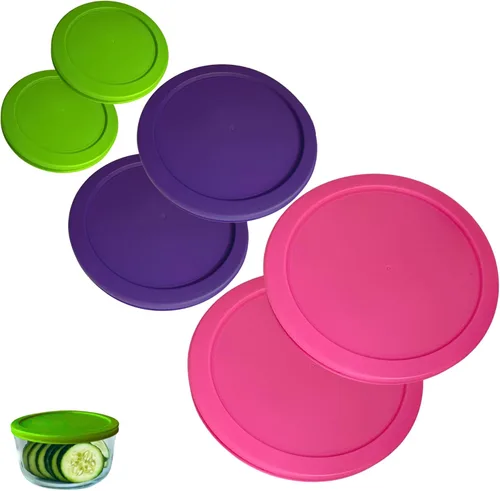 Miniatura 12 de Tapas/Cubiertas de repuesto naranja, azul, rojo de 2, 4 y 7 tazas para cuencos de almacenamiento Pyrex, Anchor Hocking y KlareWare *Solo tapas