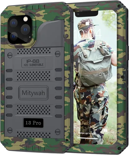 Miniatura 96 de Mitywah Funda impermeable para iPhone 7/iPhone 8 / iPhone SE 2020, funda de metal resistente de grado militar, protección de cuerpo completo