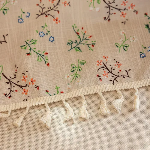 Miniatura 5 de Cortinas florales de granja semiopacas para sala de estar, de 63 pulgadas de largo, mezcla de lino y algodón, paneles de cortina de ventana cortos