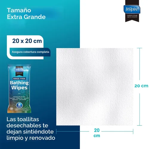 Miniatura 5 de Toallitas húmedas para adultos Paños de lavado para adultos extra grandes, toallitas de baño para incontinencia, 8 x 12 pulgadas