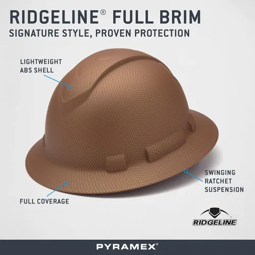 Miniatura 5 de Pyramex Ridgeline Full Brim Hard Hat 4 Point Ratchet