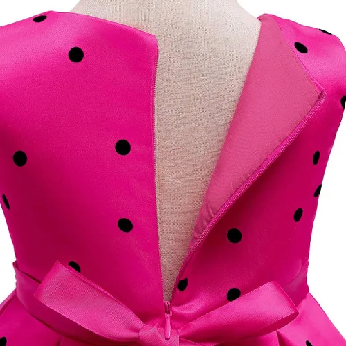 Miniatura 5 de Vestido de princesa sin mangas con estampado de lunares para niñas 5 años rosa intenso 2-3 años