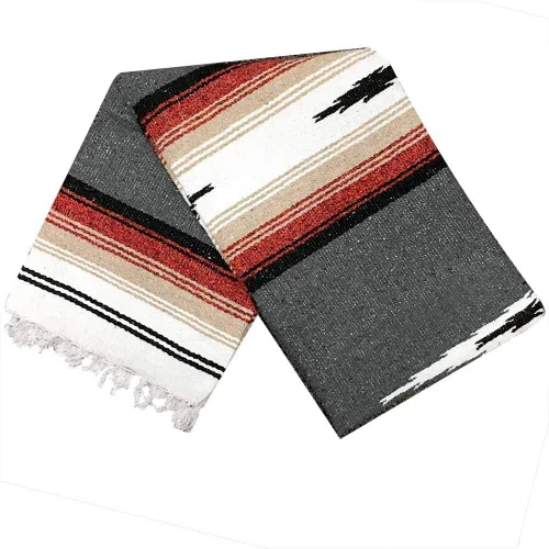 Miniatura 9 de Open Road Goods Manta de diamantes mexicanos – Manta de yoga pesada XL – Hecho a mano en México – Manta gruesa estilo serape bohemio estilo Saltillo