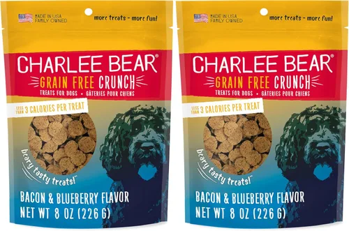 Miniatura 16 de Charlee Bear Crunch - Golosinas para perros sin granos, pavo, batata y manzana, bolsa resellable de 8 onzas, golosinas de entrenamiento bajas