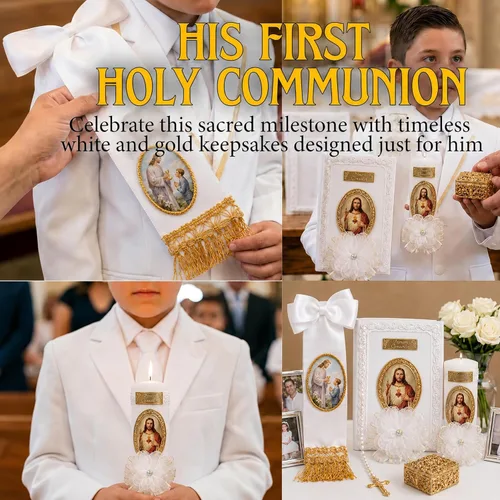 Miniatura 3 de Juego de velas y Biblia de primera comunión en español para niño - Biblia y Vela de Primera comunión para niño - Vela para Primera comunion - Juego