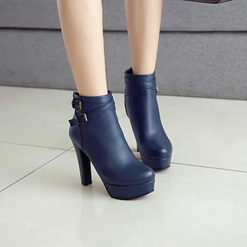 Miniatura 42 de Scaoruki Zapatos de otoño de moda para mujer, botines de tacón de bloque