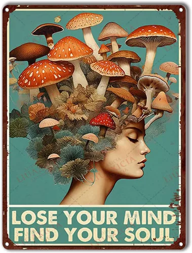 Miniatura 12 de Cartel de hojalata con texto en inglés «Lose Your Mind Find Your Soul Mushrooms Hunters», póster artístico de 8.00 x 12.00 pulgadas