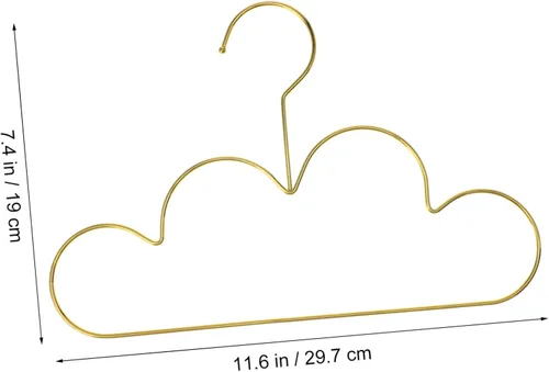 Miniatura 2 de Alipis Perchas doradas con forma de nube, 5 unidades, para ahorrar espacio, encantadoras perchas para ropa de bebé, perchas para niños, perchas