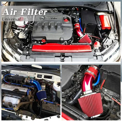 Miniatura 5 de Sporacingrts Tubo de admisión de aire frío, 76mm 3 pulgadas Kit universal de filtro de aire de rendimiento para automóvil, filtro turbo de entrada