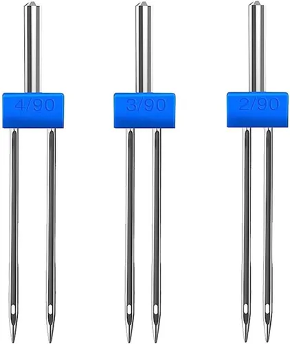 Agujas gemelas de 3 tamaños para máquina de coser, máquina de estiramiento doble doble agujas para máquina de coser doméstica, 3 tamaños mixtos