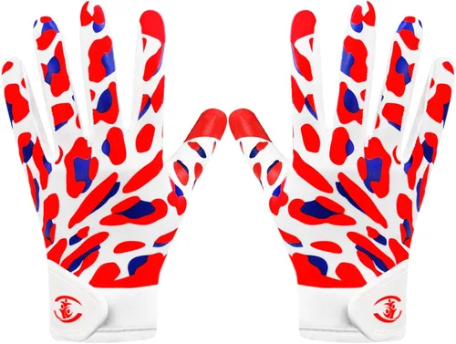 Miniatura 13 de Guantes de fútbol americano para niños, guantes receptores de fútbol americano juvenil, excelente agarre con silicona adhesiva, antideslizantes