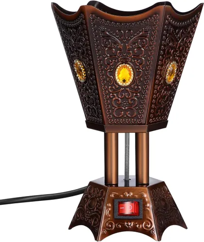 Baluue Quemador de incienso árabe eléctrico, incensario de escritorio enchufable para terapia de aroma en el hogar y la oficina con nosotros,