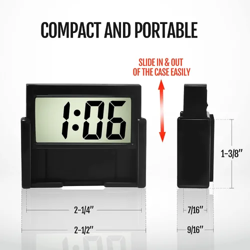 Miniatura 4 de Betus Reloj digital para tablero de instrumentos de automóvil, reloj adhesivo para vehículos con pantalla jumbo de hora y día