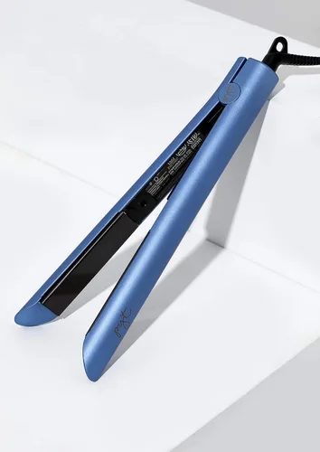 Luxe - Plancha plana de cerámica de 1 pulgada para un estilo profesional. Doble voltaje 110/240, para alisar, rizar u ondular. Topacio azul