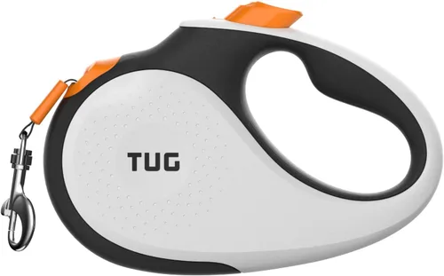 Miniatura 19 de TUG - Correa retráctil 360º para perros, libre de enredos, mango antideslizante, nailon resistente de 16 pies, freno de una sola mano, pausa