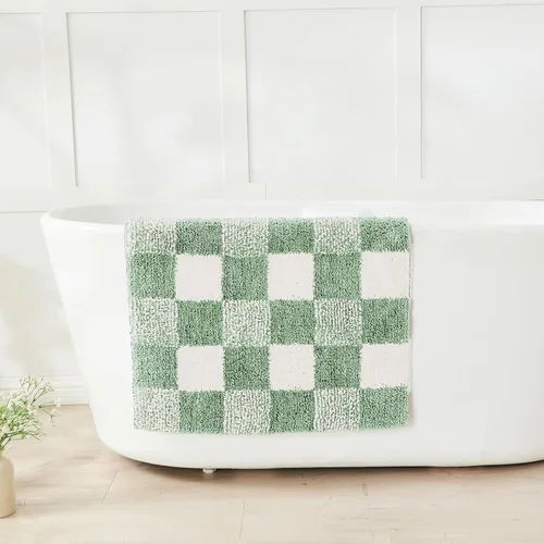 Miniatura 26 de CozeCube Tapetes de baño para baño antideslizantes, alfombras de baño de microfibra absorbente esponjosas lavables, alfombras de baño estéticas