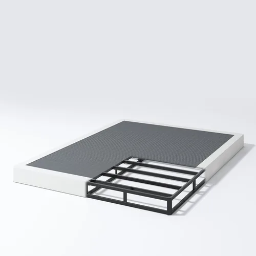 Miniatura 8 de NHODIR Base de cama de metal resistente de 5 pulgadas con resorte, sin ruido y sin herramientas, fácil montaje, base de soporte de colchón para cama