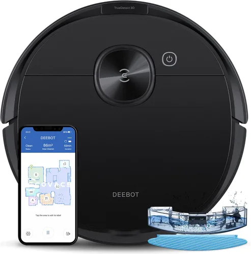 Miniatura 11 de ECOVACS Deebot N8 Pro+ Robot aspirador y limpiador de trapeador, con estación de vacío automático, succión de 2600 Pa, navegación LiDAR basada