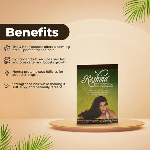 Miniatura 5 de Reshma Beauty Ayurvedic Henna Hair Color Blend – Henna & Indigo with Herbal Extracts – Natural Deep Brown/Dark Chocolate Hair Color for Gray