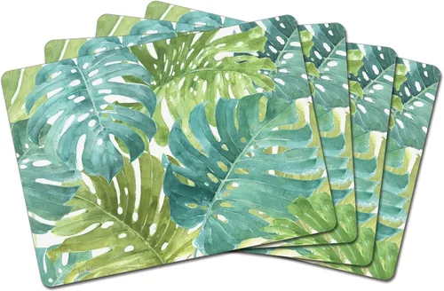 Miniatura 8 de Manteles Individuales Decorativos Premium de Tablero Duro para Mesa Jardín de Medianoche Negro y Blanco Paquete de 4 Fabricado en los Estados Unidos
