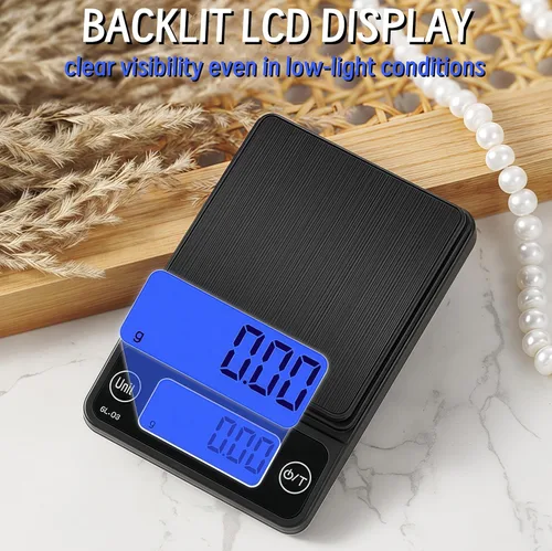 Miniatura 3 de Báscula digital de bolsillo de 3.53 oz 0.00 oz de alta precisión con bandeja, báscula portátil de mini gramos para café, especias, moneda de oro, 5