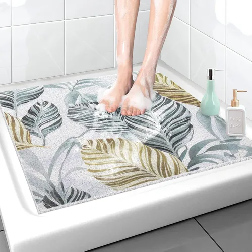 Miniatura 26 de Tapete de ducha antideslizante grande tapete de bañera antideslizante de 24 x 32 pulgadas, tapete de ducha de lufa para ducha interior, almohadilla