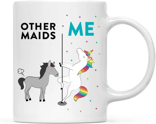 Miniatura 29 de Andaz Press Funny Quirky - Taza de té de café de cerámica de 11 onzas, regalo de agradecimiento, otros actores yo, unicornio de caballo, 1 paquete