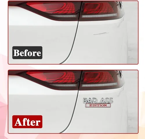 Miniatura 4 de Adhesivo de emblema de coche, pegatinas de calcomanías de metal para autos, pegatinas de emblemas 3D, emblema de edición Bad Ass, etiqueta de rojo