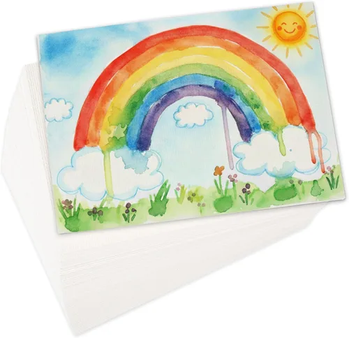 Miniatura 5 de 100 hojas de papel de acuarela a granel, 140 lb/300 GSM, papel grueso de color de agua de prensado en frío, almohadilla de acuarela para bocetos