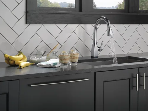 Miniatura 8 de Delta Faucet Mateo Touch - Grifo de cocina de níquel cepillado, grifos de cocina con rociador extraíble, grifo de fregadero de cocina, grifo táctil