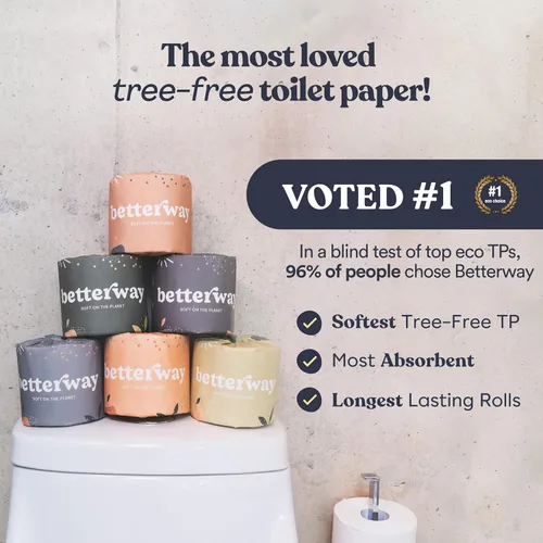 Miniatura 2 de Papel higiénico de bambú Betterway de 3 capas - Papel higiénico sostenible - 24 rollos de larga duración y 360 hojas por rollo - Seguro séptico