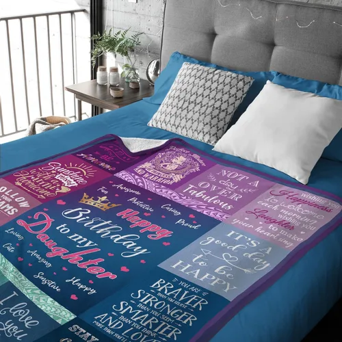 Miniatura 4 de Regalos de cumpleaños para hija, manta de 60 x 50 pulgadas, ideas de regalo de feliz cumpleaños para niñas, decoración de fiesta de cumpleaños