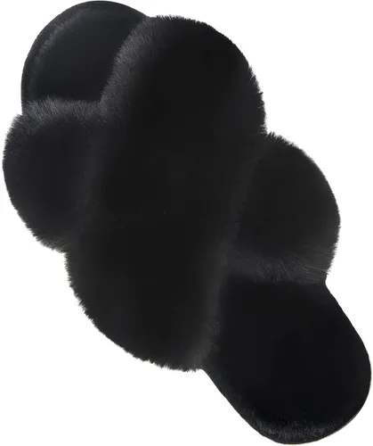 Parlovable - Pantuflas mullidas para mujer con banda cruzada cómodas, zapatillas de casa de espuma viscoelástica con punta abierta, regalos para