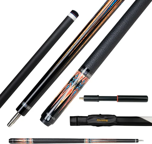 Miniatura 23 de Taco de billar de fibra de carbono de Moyerely, palo de taco de 11.8mm/12.5mm de baja deflexión, palo de piscina profesional con estuche