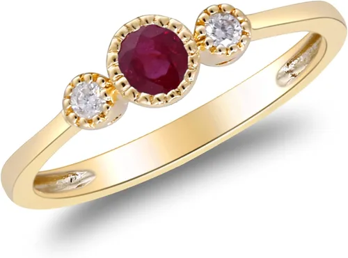 Miniatura 3 de Gin & Grace Anillo de oro amarillo de 14 quilates con zafiro azul y diamante natural (I1) para mujer., oro amarillo, 7