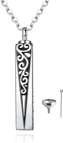 Miniatura 115 de Collar con colgante de urna de cenizas de cremación y árbol de la vida para mujer, plata de ley US1